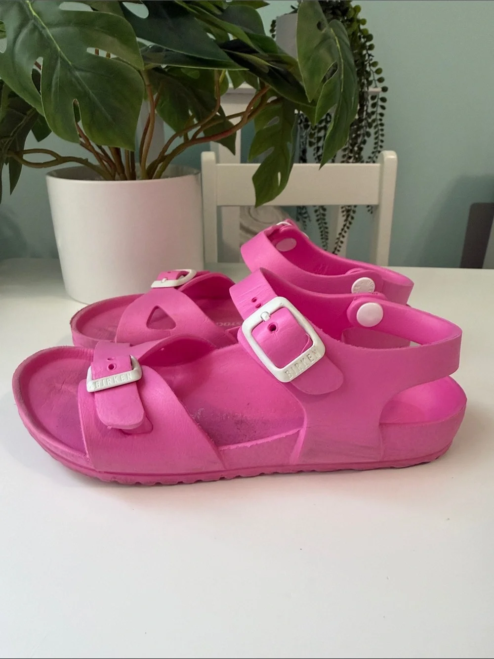 Birkenstock Milano Essentials - Kids Hot Pink EVA Buckle Sandals